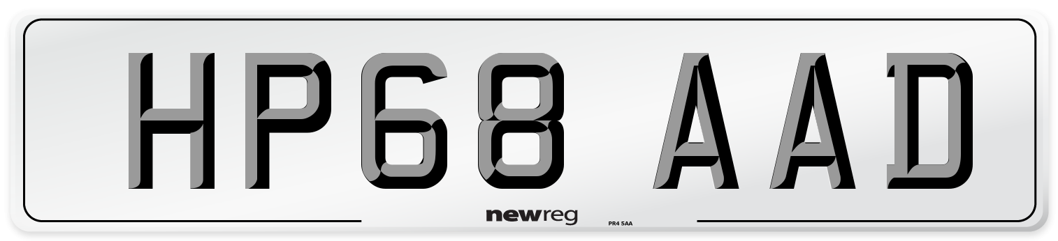 HP68 AAD Number Plate from New Reg
